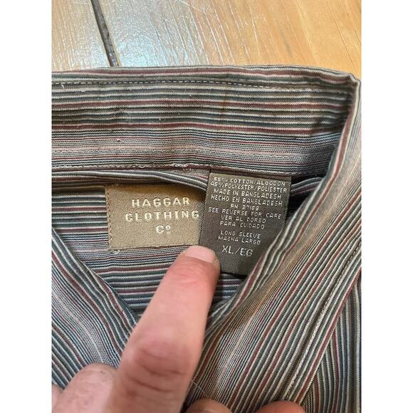 Haggar Clothing Co. Mens button down shirt. Long sleeve. multicolor XL - Picture 3 of 6